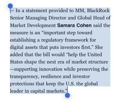 markchadwickx's tweet photo. HUGE: $1.79T Franklin Templeton and $15.3T BlackRock are now publicly backing the CLARITY Act.

The vote is targeted for the week of August 3,and the most powerful institutions in global finance are pushing harder than ever to get this bill passed.

These are the people that get what they want. Bullish.