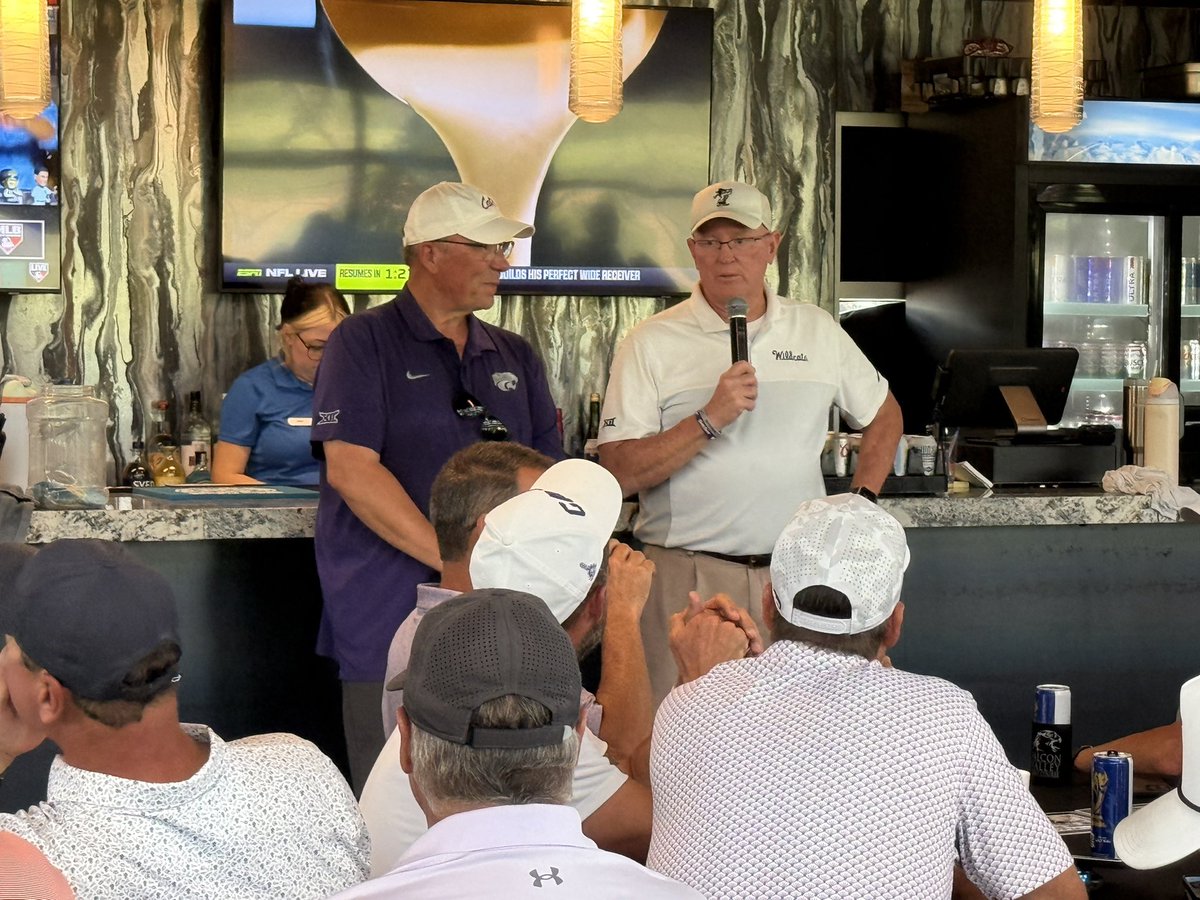 KCCatbackers's tweet photo. A great post-round look at life at @kstatesports with Gene Taylor, Casey Alexander and Jeff Mittie. Appreciate them and the entire contingent from the Athletics Department for making the trip today! #EMAW https://t.co/swAJO4rpNk