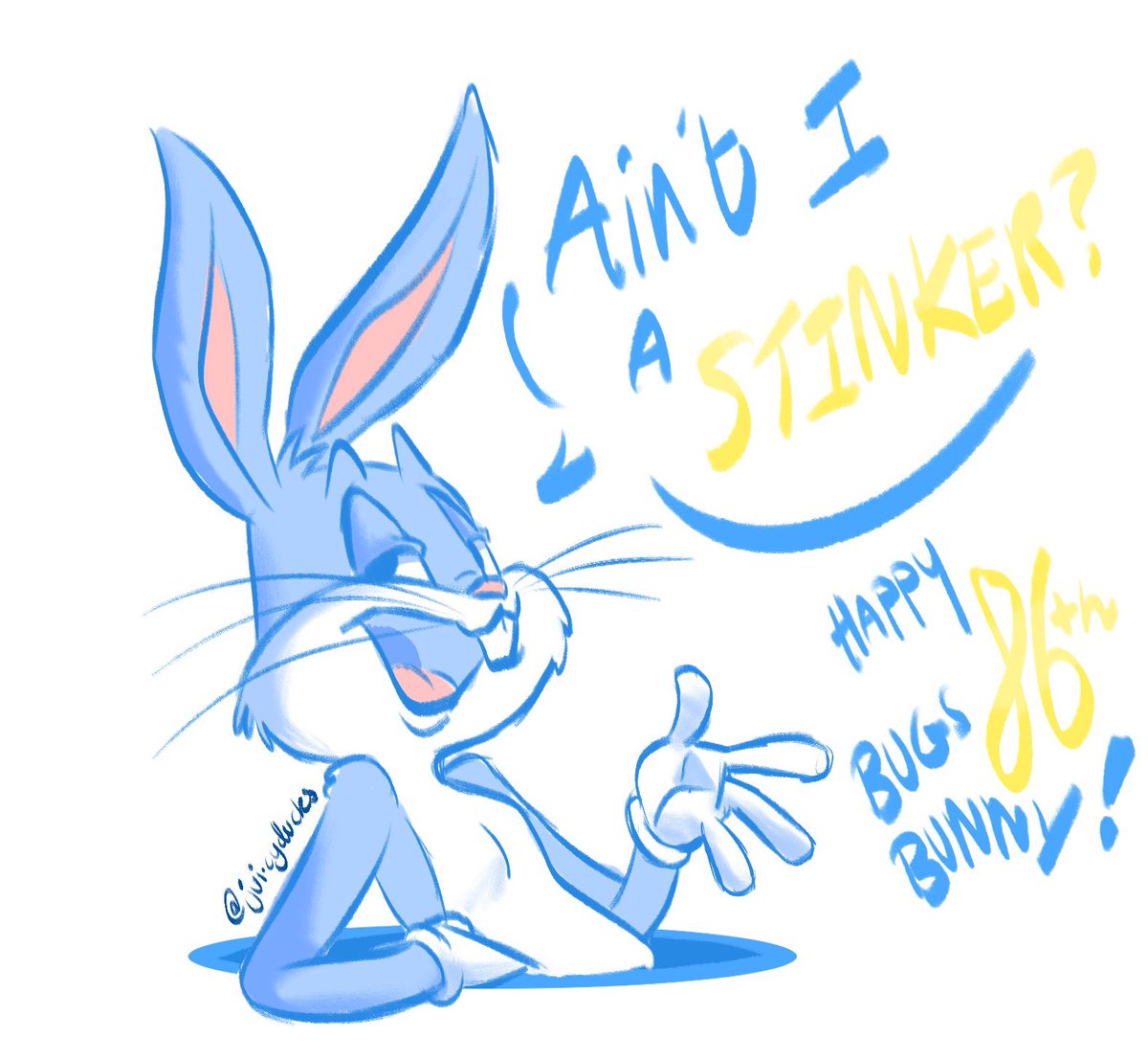 jui_cyapple's tweet photo. happy 86th to THE cartoon rabbit of all time !!
#looneytunes #bugsbunny https://t.co/IBFNNQCRjK