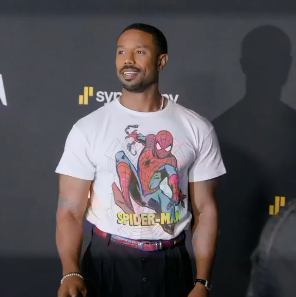 BRMarvelNews's tweet photo. AAAH! Michael B. Jordan na premiere mundial de HOMEM-ARANHA: UM NOVO DIA. https://t.co/XU9DW8UxDU