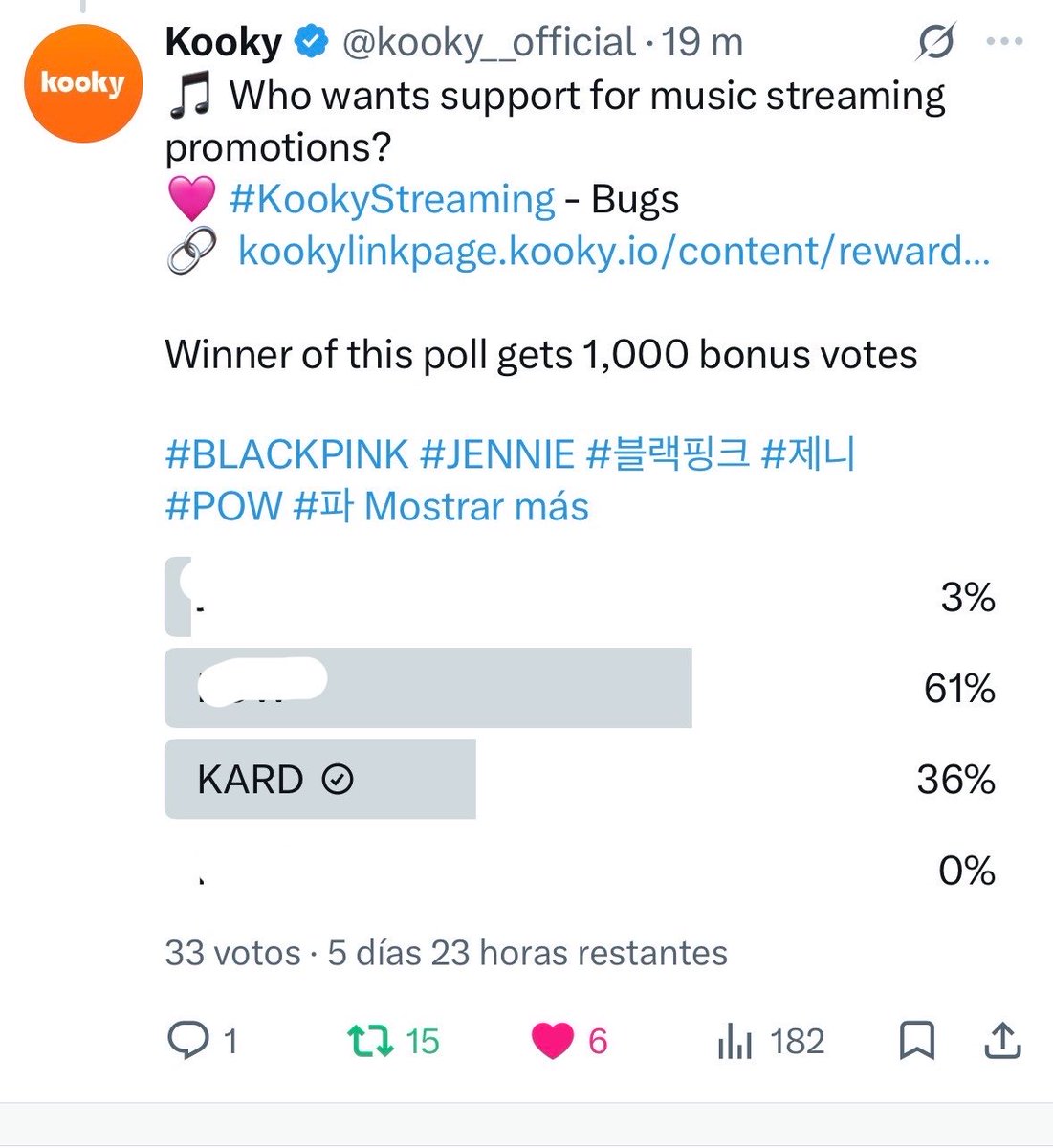 SosoEdi's tweet photo. Votaciones activas en X para KARD 👇🏼
Ganamos 3, vamos por más 🌸 
#카드 #KARD #BackToLifeWithKARD

https://t.co/ddFtKk9QiM

https://t.co/iRHheLGYRM https://t.co/48ElNvhg2r