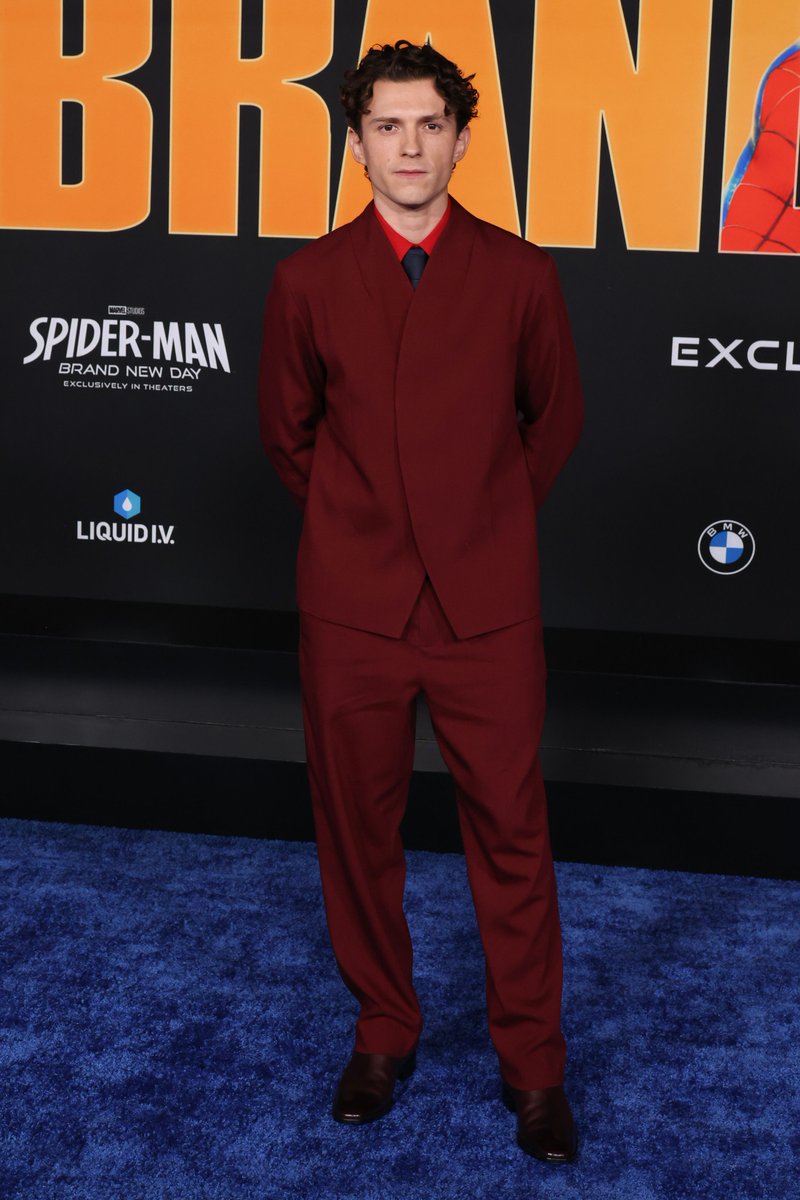 metgalacrave's tweet photo. Tom Holland at the Los Angeles premiere of Columbia Pictures' "Spider-Man: Brand New Day". https://t.co/kU0bJ0TwaS