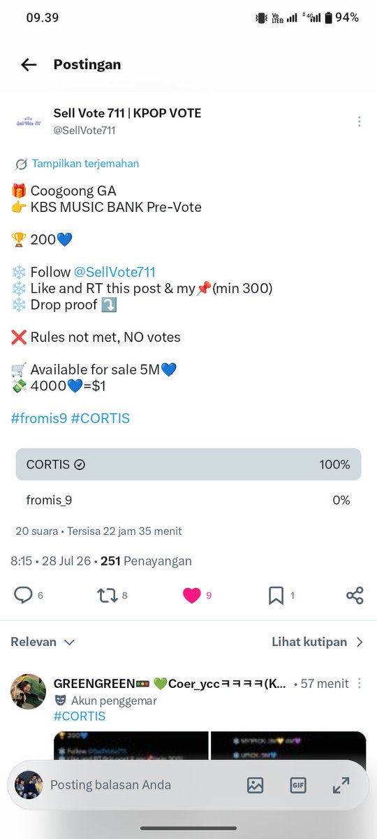 kadek56554's tweet photo. @SellVote711 for #CORTIS https://t.co/asC5z3aeRn