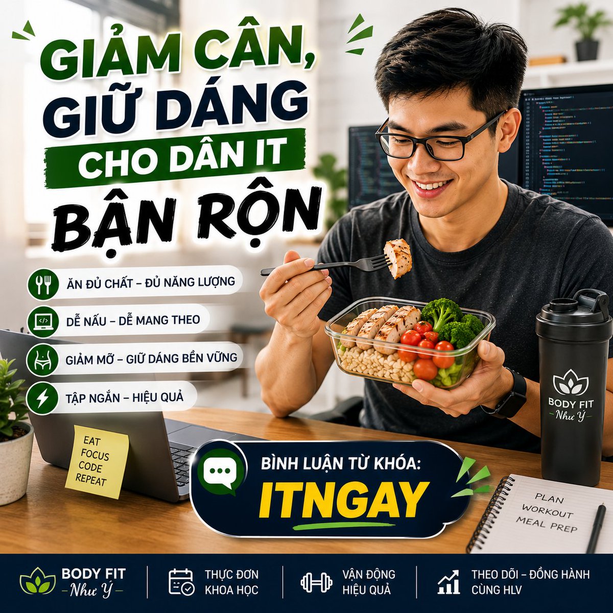 Nhattruong6868's tweet photo. 💻 Dân IT Bình Thạnh ngồi máy tính 8–10 tiếng/ngày? 5 thói quen giúp giảm mỡ bụng mà không cần “sống” ở phòng gym
Deadline thì chạy liên tục, nhưng vòng eo cũng âm thầm “chạy số” theo?
Nhiều anh em IT 25–35 tuổi ở Bình Thạnh có một ngày rất quen:
Sáng ngồi máy tính, trưa ăn nhanh để làm tiếp, chiều cà phê hoặc nước ngọt, tối về mệt chỉ muốn nằm. Có hôm còn thức khuya fix bug, chạy dự án.
Một thời gian sau mới nhận ra:
👉 Bụng bắt đầu nhô ra.
👉 Áo sơ mi chật hơn ở vòng eo.
👉 Cơ thể nặng nề, dễ mệt.
👉 Muốn tập nhưng nghĩ đến 1–2 tiếng ở phòng gym đã… hết động lực.
Thực tế, giảm mỡ bụng không chỉ phụ thuộc vào vài buổi tập thật nặng.
Khi bạn ngồi nhiều, tổng mức vận động trong ngày giảm. Nếu lượng năng lượng ăn vào thường xuyên cao hơn nhu cầu, cân nặng và lượng mỡ có thể tăng dần.
Muốn thay đổi, hãy bắt đầu bằng 5 thói quen đơn giản:
1. Đừng để cả ngày dính chặt vào ghế
Sau khoảng 60–90 phút làm việc, đứng dậy đi lại, lấy nước hoặc vận động vài phút.
2. Mỗi bữa phải có nguồn đạm
Trứng, cá, thịt gà, tôm, thịt nạc, đậu hũ… giúp bữa ăn no lâu hơn và hỗ trợ duy trì khối cơ khi giảm cân.
3. Áp dụng đĩa ăn 2–1–1
Khoảng 1/2 đĩa là rau, 1/4 là thực phẩm giàu đạm và 1/4 là tinh bột phù hợp. Đơn giản hơn nhiều so với việc nhịn cơm.
4. Dành 20–30 phút để vận động
Đi bộ nhanh, cardio hoặc tập sức mạnh tại nhà đều được. Quan trọng nhất là chọn hình thức bạn có thể duy trì đều đặn.
5. Đừng xem nhẹ giấc ngủ và stress
Thức khuya vì deadline thường khiến hôm sau mệt hơn và việc kiểm soát ăn uống trở nên khó khăn. Hãy thử ngủ sớm hơn từng chút và tạo khoảng nghỉ ngắn sau giờ làm.
Bạn không cần thay đổi tất cả trong một ngày.
Chỉ cần ăn cân đối hơn, vận động nhiều hơn và duy trì đủ lâu, bạn có thể hướng tới giảm cân, vòng bụng gọn hơn, giữ cơ và cảm thấy khỏe hơn trong ngày làm việc.
🎁 Mình đã chuẩn bị “21 bữa ăn giảm mỡ dành cho dân IT bận rộn” để anh em có thể áp dụng ngay mà không phải đau đầu nghĩ hôm nay ăn gì.
Anh em IT Bình Thạnh quan tâm, để lại từ khóa “IT”, mình gửi tài liệu tham khảo.
#IT #GiamcanGiammo #Giudang #ThanhPhoHoChiMinh