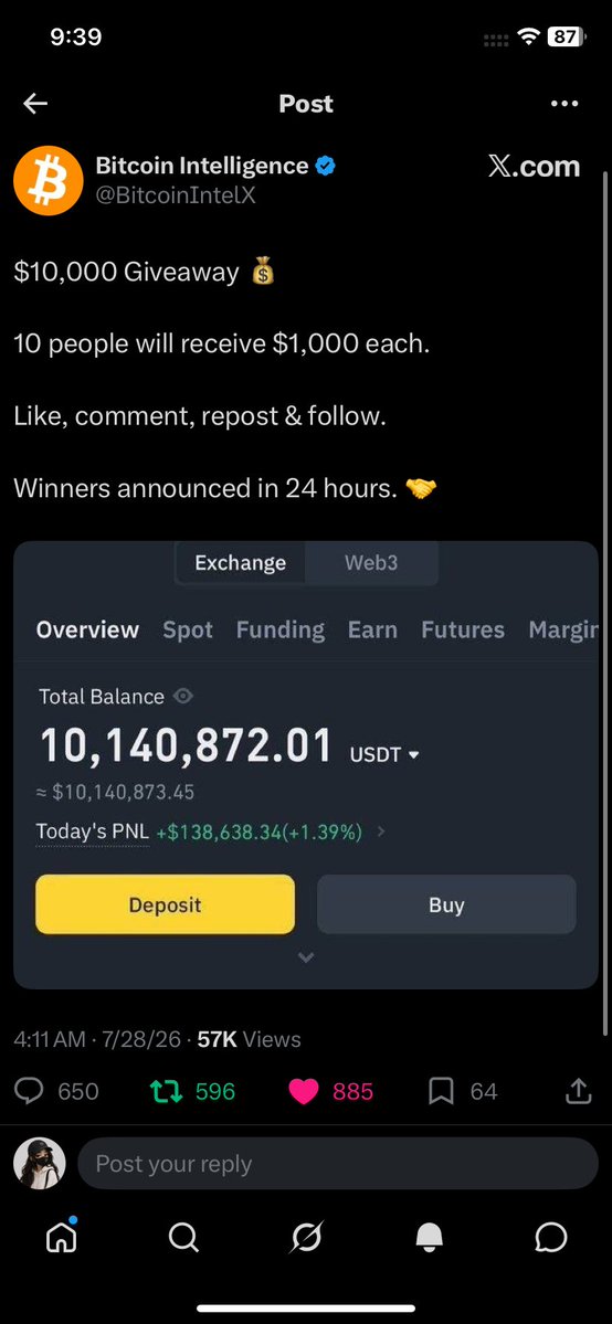 luckbyicy's tweet photo. @BitcoinIntelX A $1,000 win would honestly make a huge difference for me. Thank you for giving everyone this opportunity @BitcoinIntelX https://t.co/ilCvRww8Qr