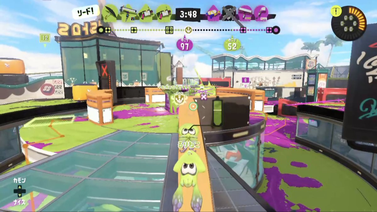 Splatoon_1755's tweet photo. ダサギア選手権からの
干物化してたらるりねこちゃんもやってきた図
(残り二人が一生懸命倒してくれてた。笑笑)

4枚目は出来心…🫢
珍しくひかげさんのおっちょこちょいが撮れたけん
これは動画にせなと思った🤣 https://t.co/p9h6JLnB6M