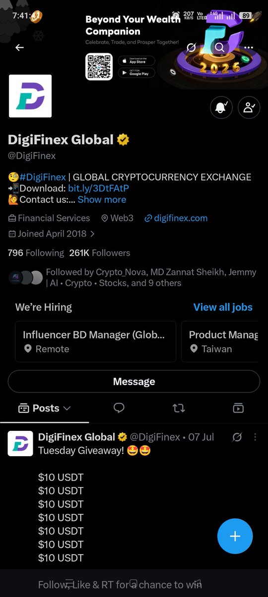 SafiXsujon1's tweet photo. @DigiFinex Done✅ https://t.co/FCB3Fg2gB2