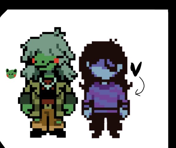 ooohcoconuts's tweet photo. Suzy is here! just some frog girl who showed up to town a few weeks ago, but she thinks Sandy is really interesting…

(also by @/mrkysprites btw lol) https://t.co/7X7au6akOi
