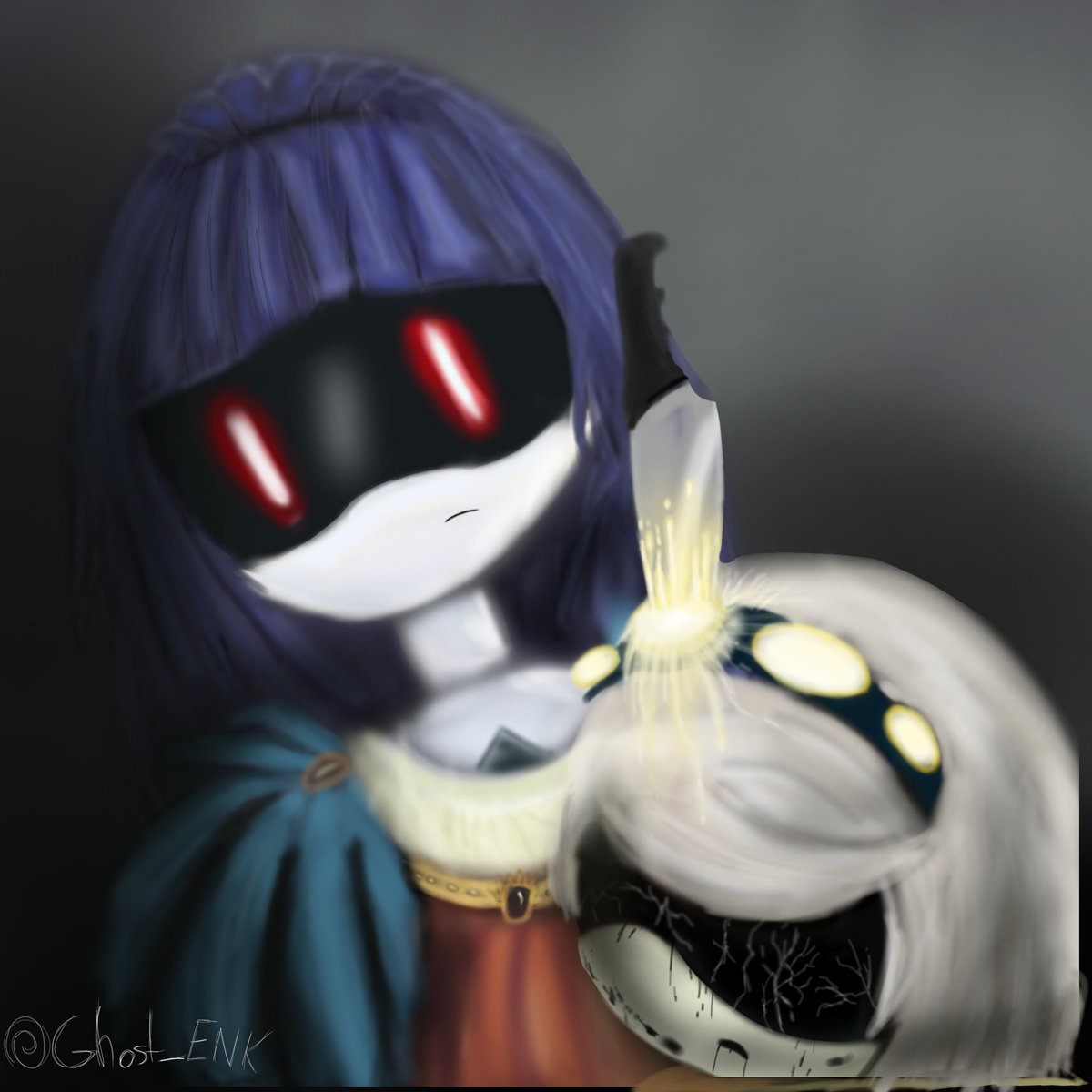 ghost_ENK's tweet photo. Doll got the revenge she had sought for so long.

#murdedronesfanart #Doll 
#murdedrones #SerialDesignationV https://t.co/ZAXdZ2gHfu