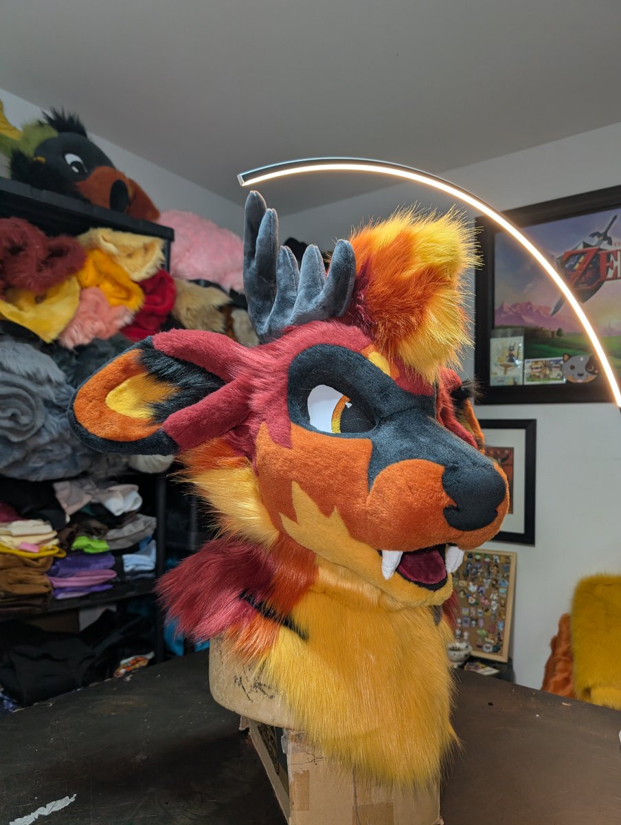 TheBurritoQueen's tweet photo. I'm gonna have a premade available tomorrow. Just gotta make up some paws and tail. I had to show this guy off a bit 😭 calling him Diablo for now 🔥😈 he is a flame/fire inspired buck🦌
This was a design I had been thinking about forever and finally had a little time to cook🔥 https://t.co/eaEl3m5HRn