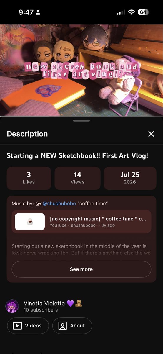 VinettaViolette's tweet photo. Starting out my art channel for those interested!! https://t.co/q5RarCMMyx