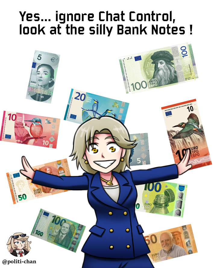 Politi_Chan's tweet photo. Quick, ignore the bad things she's doing
European Federalism-Chan is making silly Bank Notes https://t.co/9ODrPGQQ9y