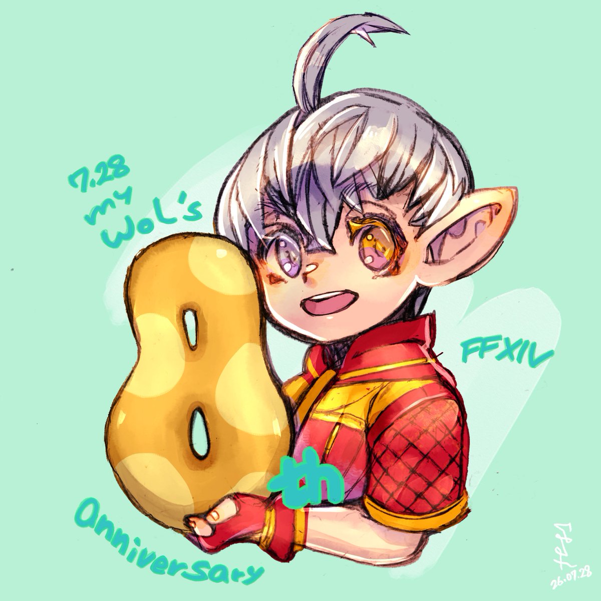 chariot_hati's tweet photo. 今日でヒカセン歴
8年目突入しました！

#FF14  #FF14イラスト 
#イラスト　
#はみえ02 https://t.co/7jVM3pKGDo