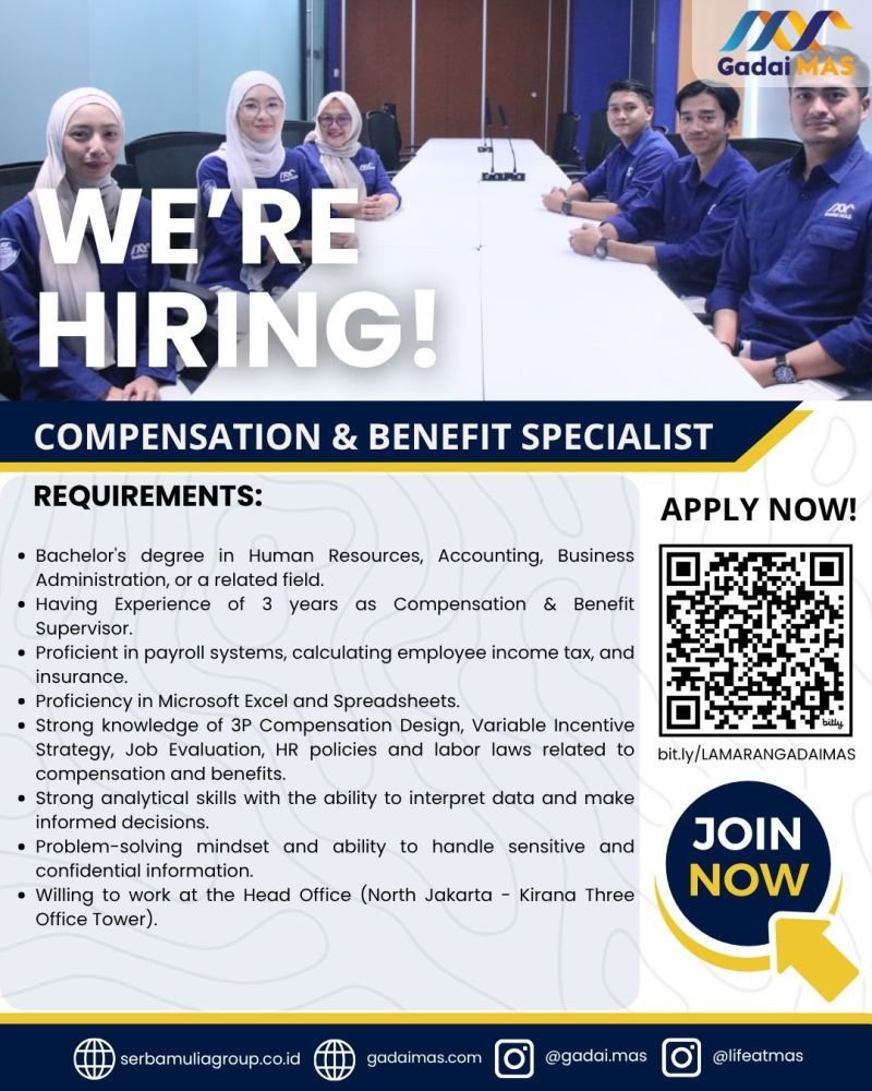 karir_ku's tweet photo. PT. Maju Aman Sejahtera (Gadai MAS) is hiring!

Open Positions:
🔹 Talent Acquisition Specialist
🔹 People Development Specialist
🔹 Compensation &amp; Benefit Specialist

📩 Send your CV to: https://t.co/SisCJFGaTX

RT &amp; share to your friends and mutuals

Good Luck! https://t.co/9Oiyr9GRw2