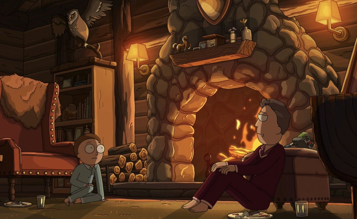 shu_lysm_'s tweet photo. I was interested by the owl imagery that accompanies scenes with Morty and Perfect Jerry so I did some light searching

Using Greek mythology, the appearance of an owl with Morty (him holding it, on his side of the screen, owl watching him) can be connected to Nyctimene https://t.co/FZEg7esdrs
