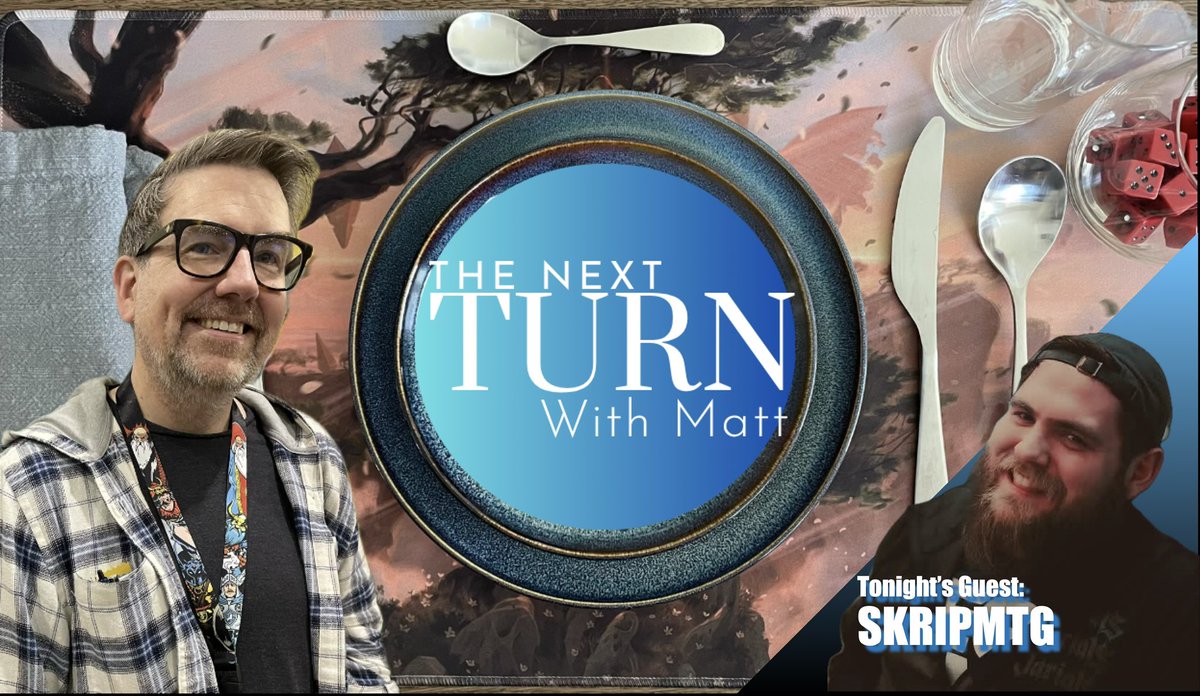 FlavorProMatt's tweet photo. After some technical difficulties, we are LIVE with episode two of 

The Next Turn 🍽️

This week we chat pinball and competitive formats with @Skrippy33 

🎥: https://t.co/nIktu7rlLl https://t.co/jQIRr4Musk
