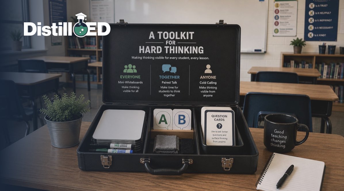 XpatEducator's tweet photo. 📣 Good news — I'm running a FREE, 45-minute online PD session: Hard Thinking for Everyone.

If, as Daniel Willingham reminds us, "memory is the residue of thought," the real question in any lesson is whether all students are attentive and cognitively engaged — or whether we're relying on poor proxies that just look like learning.

What is it about?
I'll walk through poor proxies, the principles, and the strategies of hard thinking, and outline the ETA framework — Everyone, Together, Anyone — three deliberate ways to sample student thinking. The talk will be about 45 minutes, followed by 15 minutes of Q&A.

When is it?
📅 Saturday 15th August
🇦🇺 8:00–9:00pm AWST (Perth) / 10:00–11:00pm AEST (Sydney/Melbourne)
🇬🇧 1:00–2:00pm (BST)

👉 Register here: https://t.co/9K4dpe3kOk

​Can't attend live? A recording of the webinar will be available afterwards in the DistillED+ Hub for DistillED+ members. If you're not yet a member, you can explore the upgrade options here: https://t.co/zG1kuFY80D

Sign up and see you on Zoom!