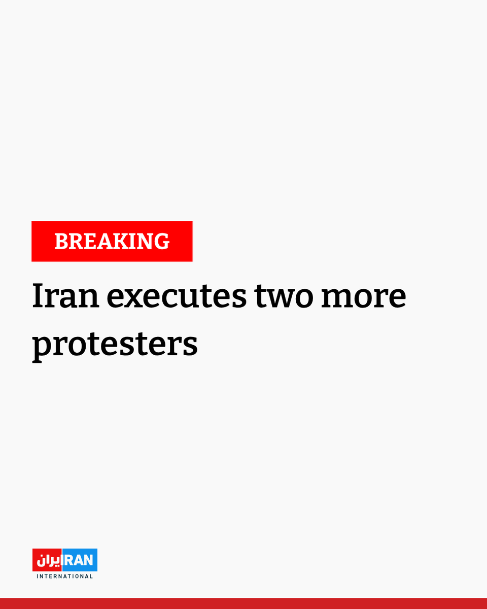 IranIntl_En's tweet photo. Iran has executed two more men convicted in the Alikhani Square protest case in Isfahan, according to the state-affiliated Fars news agency, hours after fears mounted that authorities were preparing another wave of executions.
https://t.co/PMvrcpHa1O https://t.co/bDj3ShgGio