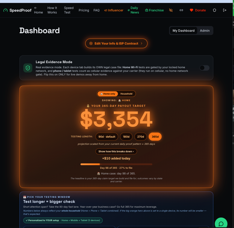 stlpsi's tweet photo. Test 365 days on Spectrum for a $3,354 payout! ISPs ignore 7 days, never a year-long report. Build your annual recovery today. ⚖️💰 #SpeedProof #FoundMoney #InternetAccountability https://t.co/uaUDYO8EoV