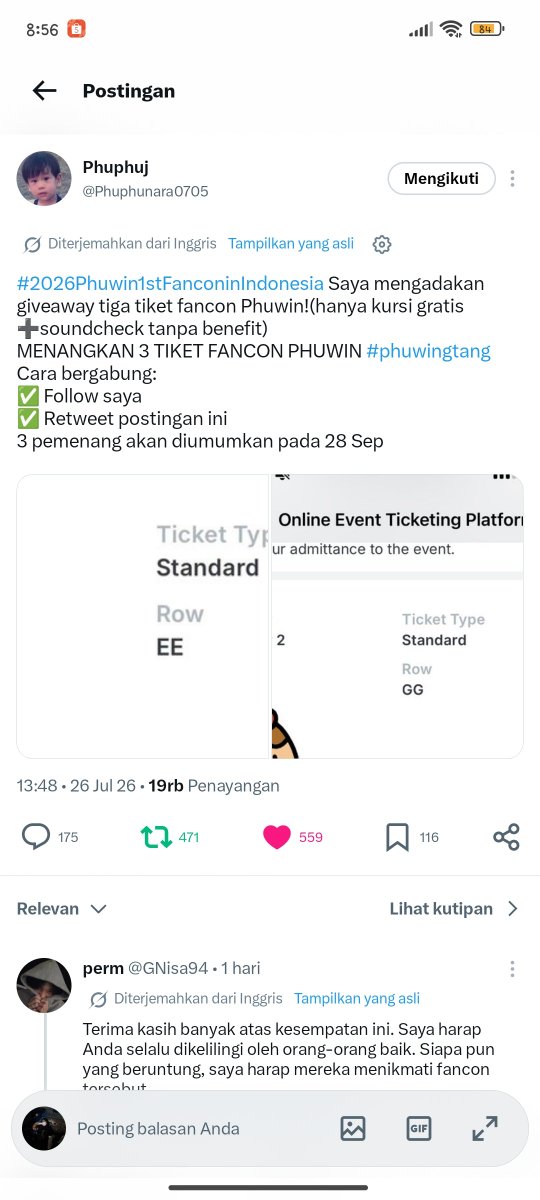inay1706's tweet photo. @Phuphunara0705 I really hope to win and see phuwin, From a distance, it's okay😭🙏 https://t.co/snh9ADhBV1