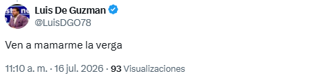 AndresVergara's tweet photo. Quien se sintió ofendido en su frágil honra y, por ello, condenó a Gabriela Panchana a 30 días de prisión, escribe cosas como esta (perdón por lo vulgar y ordinario de la captura). https://t.co/T9O6vM1xq7