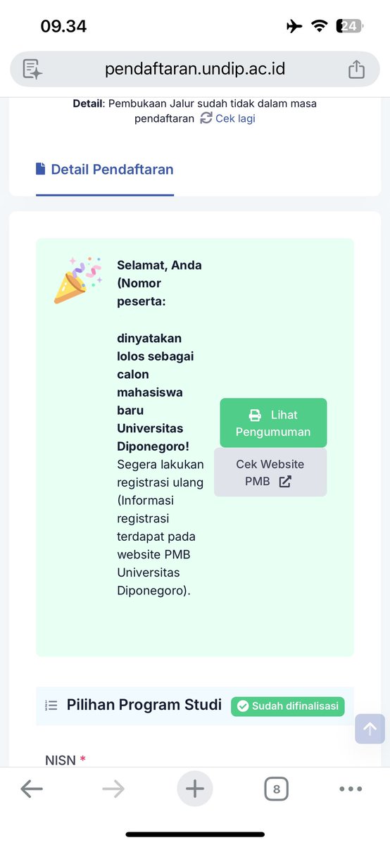 meestudio_'s tweet photo. Rasanya seperti mimpi bisa mendapat kata-kata ‘Selamat’ dari Universitas Diponegoro.. Alhamdulillah Ya Allah !!
Sesama Dipomuda mari kita berteman 🌟🙌🏻 #dipomuda #moots https://t.co/91CLUbO5ut