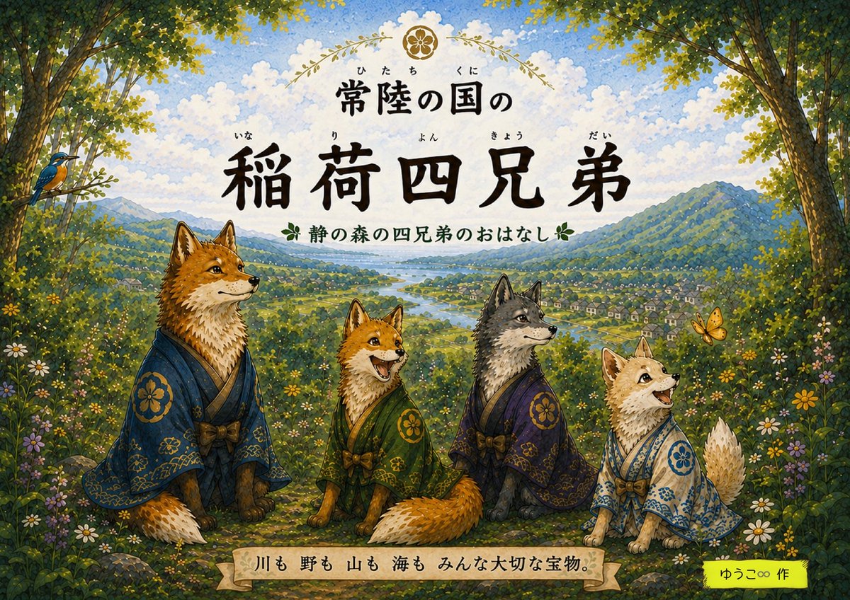 oinari_ryu's tweet photo. 稲荷四兄弟
広がってるー
これはAIさんと共同作業だよ

 #稲荷四兄弟 https://t.co/dAgETzgOs3