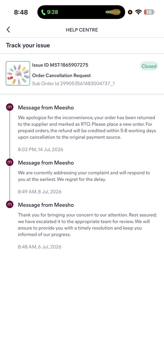 pepsaraAk's tweet photo. @Meesho_Official @meesho_support when are planing to refund my money. You support team call me and said within 24 hrs after that no response in any platform. Who will be responsible for the refund? https://t.co/9V1H5BeVB1