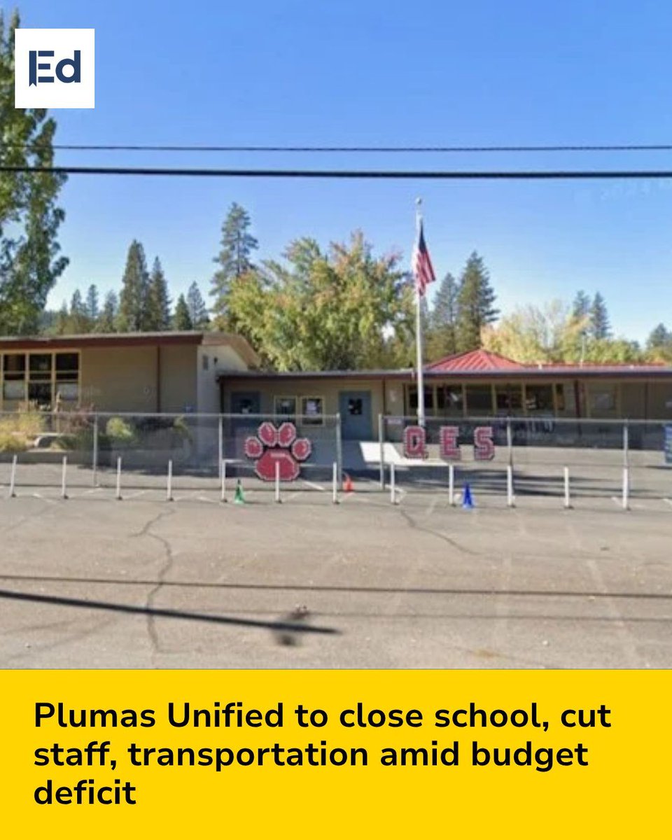 EdSource's tweet photo. Plumas Unified to close school, cut staff, transportation amid budget deficit 

LEARN MORE: https://t.co/eukiXGcdHF https://t.co/XLVzPJ0QNg