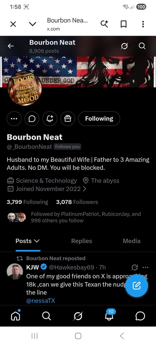Hawkesbay69's tweet photo. ✨️unverified accounts matter ✨️
✨️two great 🇺🇲 ones here ✨️
@47_BetterDays 
@_BourbonNeat 
🇺🇲 https://t.co/KfvN7XcqBH