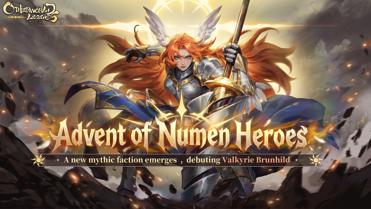 ChillyRoom's tweet photo. 🎉 Otherworld Legends v3.4.0 is live!
A new chapter begins in the Mirage!

⚔️ Brunhild, the first Numen hero, has arrived.
🏆 Take on the brand-new Trial of the Farshore permanent leaderboard mode.
🔥 Trial of Tarakasura 2.0 returns with updated Fulcra and milestone rewards.
✨ New skins, a new pet, gameplay improvements, and more await!

📖 Check the Full Preview: https://t.co/T97SKTsUK4
🤖: https://t.co/SCgYSWn4Fp
🍎: https://t.co/hFq4BzS8kV
#otherworldLegends #roguelike