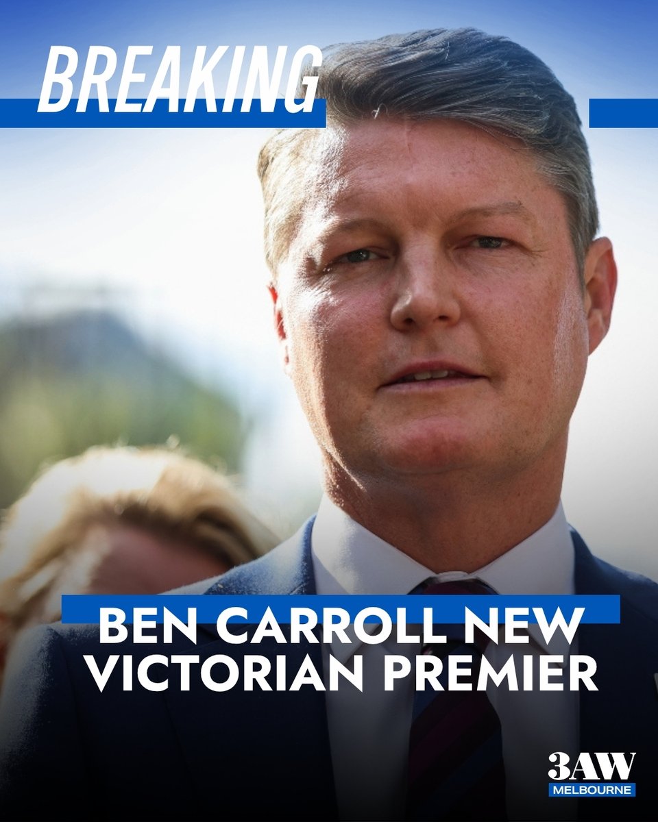 3AW693's tweet photo. Ben Carroll has won a vote by the Labor caucus to become Victorian Premier.
FULL STORY 👉 https://t.co/G6a4rbwn0s https://t.co/qLWmZnbatM