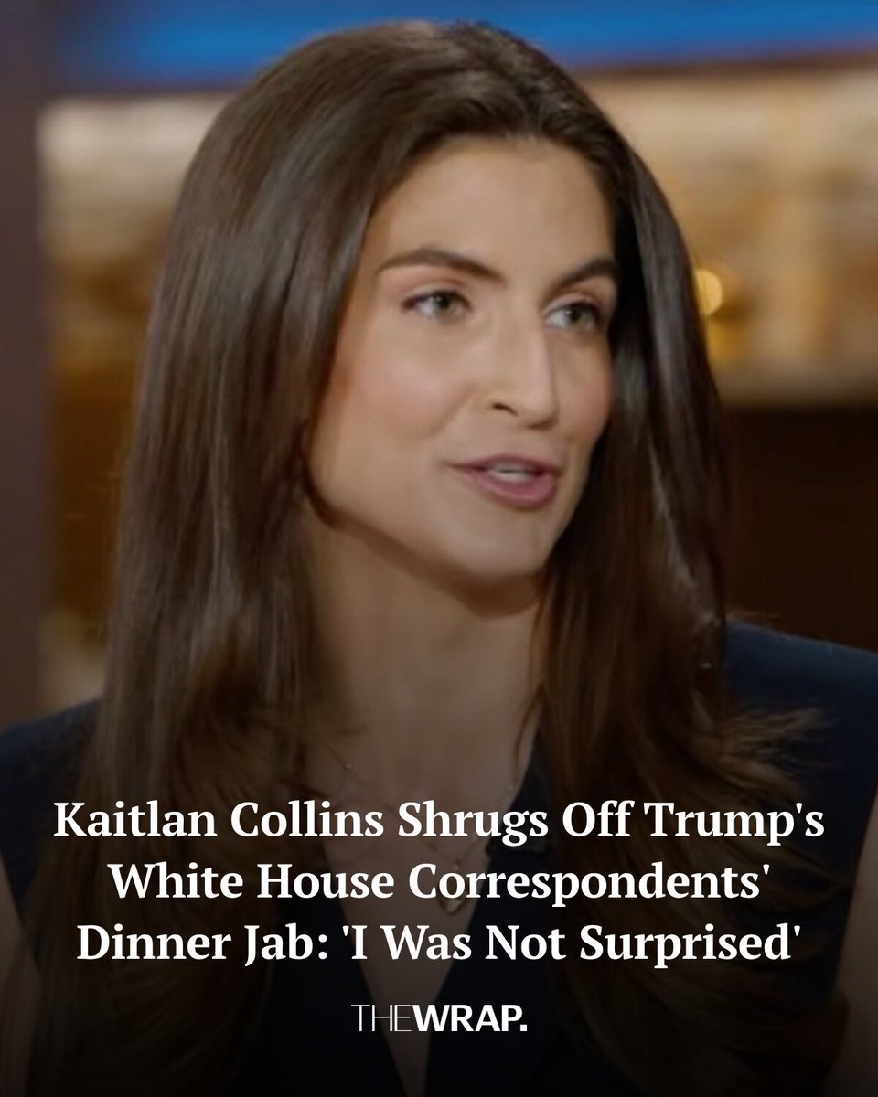 TheWrap's tweet photo. Kaitlan Collins remarked on Trump's WHCD jabs, stating, "I was not surprised when he insulted me, that happens pretty regularly inside the Oval Office."

She added: "I just think in those moments, it’s important to put the reminder back on the work, on the question, and on the non-answers that we get."

Read more: https://t.co/WB5diWFf7G