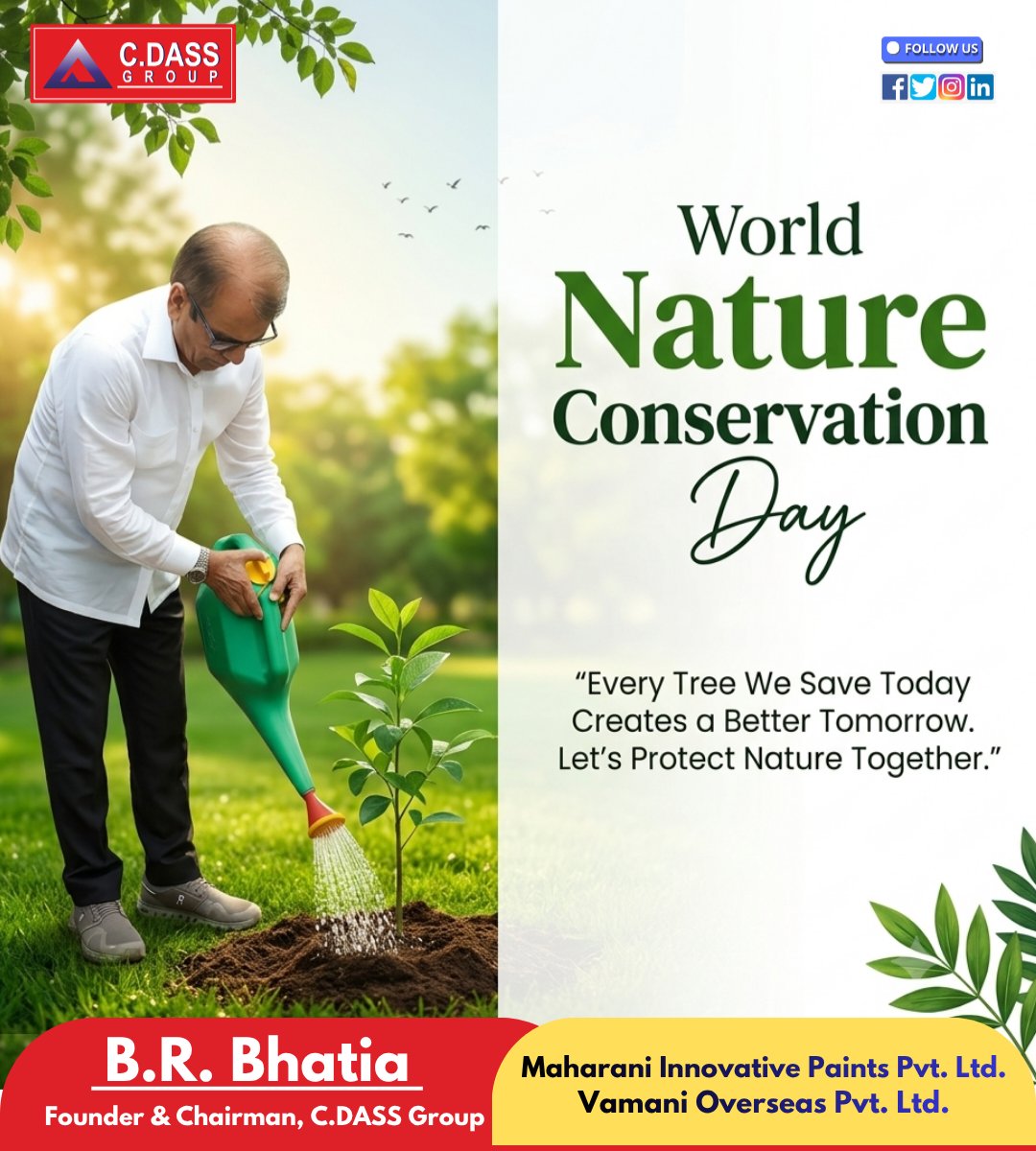 brbhatia_cdass's tweet photo. On World Nature Conservation Day, let's pledge to protect our environment through collective action, sustainable choices, and continuous care for nature. Together, we can create a healthier and more sustainable future for generations to come. 
#WorldNatureConservationDay https://t.co/A7z2B7oHBd