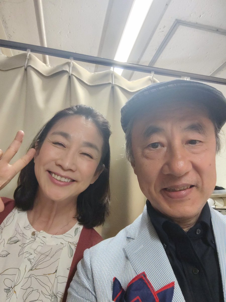 mutoh221's tweet photo. ラッパ屋「特別な情熱」7/28 14:00 本日、千秋楽です。当日券でも入れると思います。ぜひ、いらして下さい。写真は今回、初共演の山像かおりさんと。 https://t.co/ySJYxdv4ul