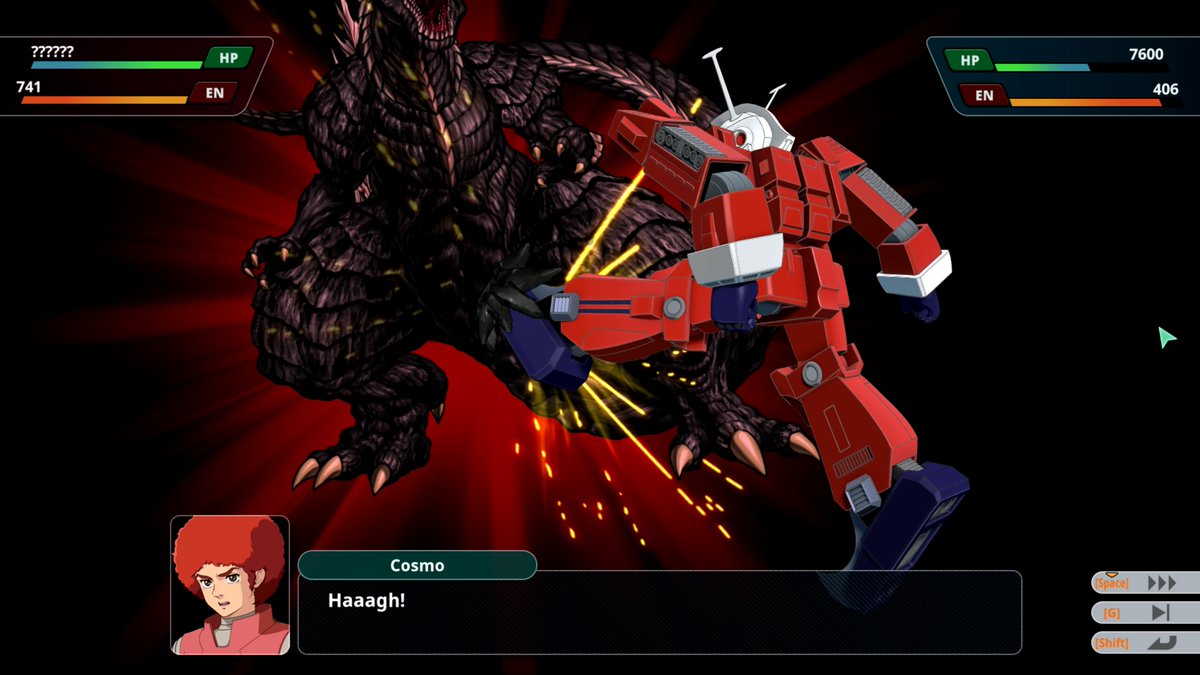 ZaGorudan's tweet photo. It took me 96 hours in SRW Y to get the chance to kick Godzilla in the dick. https://t.co/ZNbM3r9bau