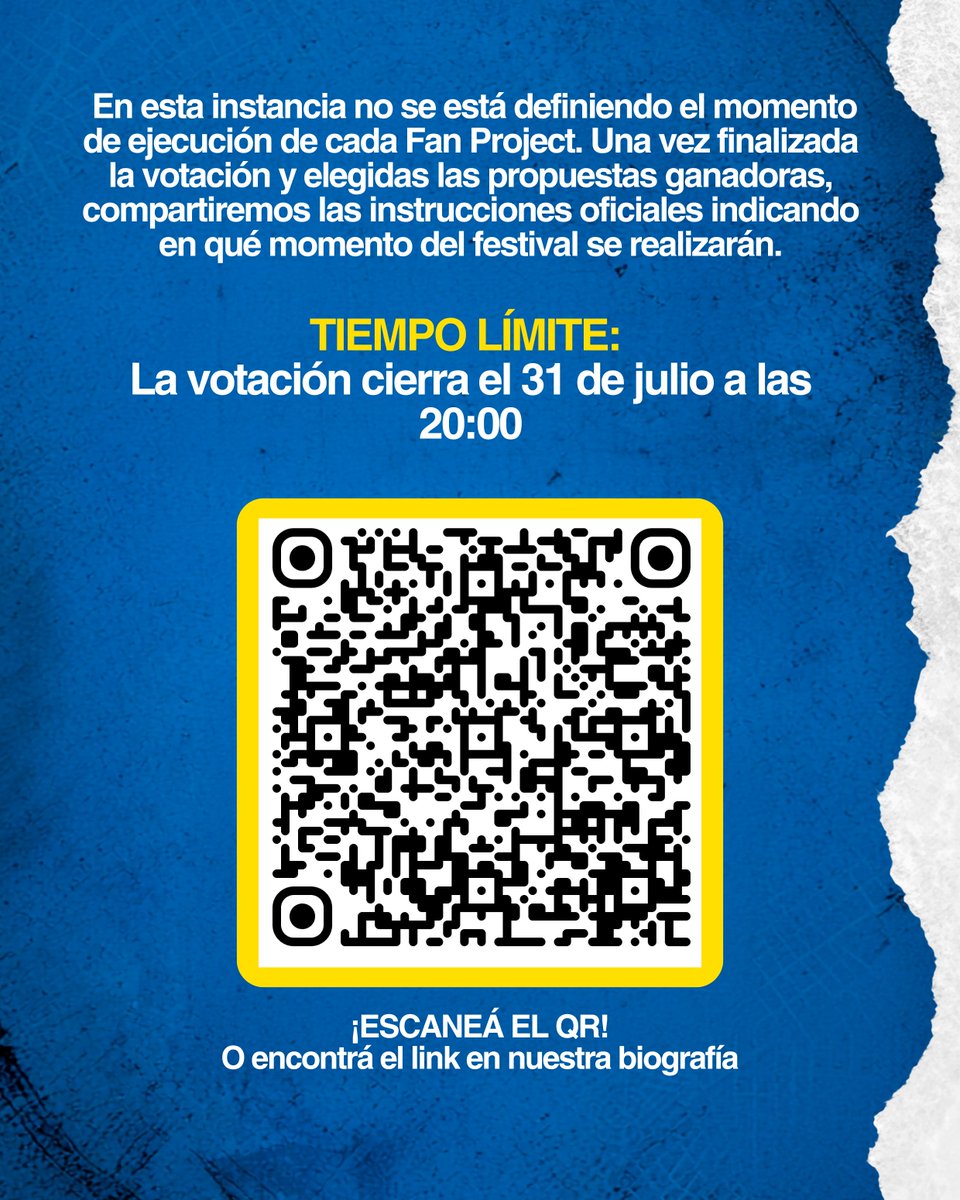 StrayKidsArgFC's tweet photo. ✨🎉 STAY! 

Cada vez falta menos y acá les traemos la votación de fanprojects! 

Asegurense de leer bien todo, para entender como fue el proceso de pre selección. 

Les dejamos el link al formulario o pueden escanear el QR 

🔗https://t.co/RXoCZ6lsxQ

🗓 Tienen tiempo hasta el 31/07 20hs