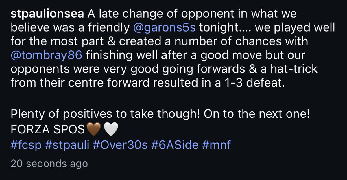 StPauliOnSea's tweet photo. #fcsp #stpauli #Over30s #6aside #mnf https://t.co/uYCKtz78Sm