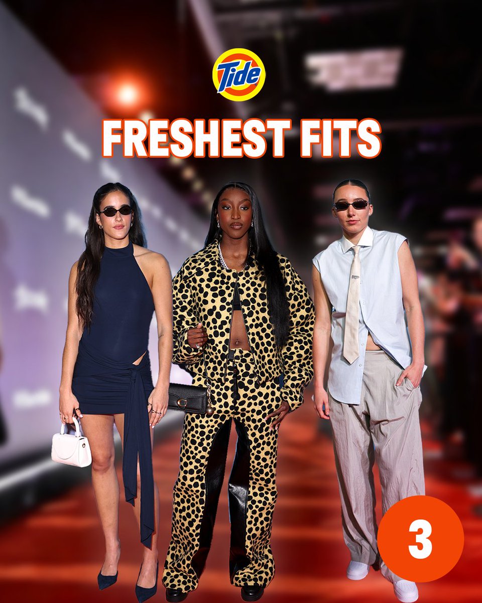 WNBA's tweet photo. WNBA All-Star fits don't miss. 🔥

Which trio's closet are you raiding? 

Drop your vote below ⬇️ #tidefresh @tide https://t.co/15chQ4OLd4