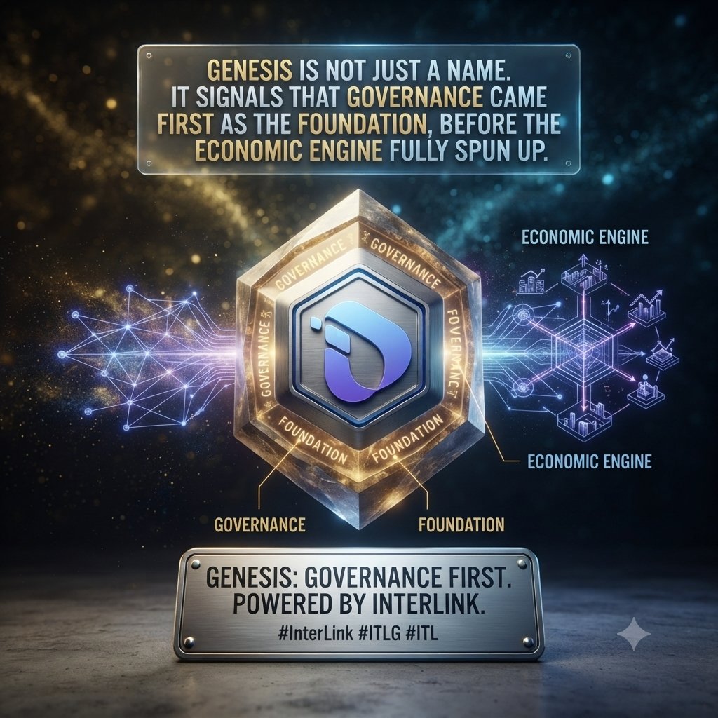 BBukch42285's tweet photo. Philosophical note: Genesis is not just a name. It signals that governance came first as the foundation, before the economic engine fully spun up.
#InterLink #ITLG #ITL https://t.co/aYslLi6zYI