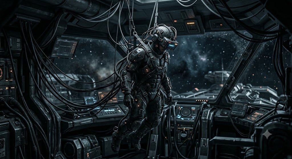 MarcinMarq3897's tweet photo. Working on ilustration of every player starter hero. Spaceship capsule pilot. Cybernetic pilot connected to his spaceship with every nerve. #scifi #art #indiegames #indiedev https://t.co/ImsHKgyxh7