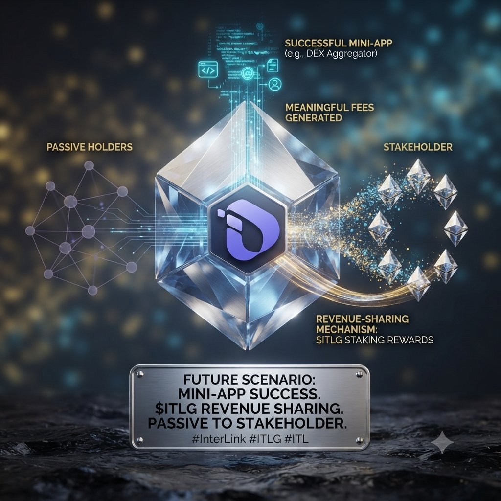 BBukch42285's tweet photo. Future scenario: a successful mini-app generates meaningful fees. Revenue-sharing mechanisms tied to $ITLG turn passive holders into stakeholders in that success.
#InterLink #ITLG #ITL https://t.co/D9O6ZfRTE8