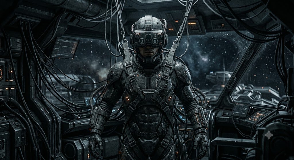 MarcinMarq3897's tweet photo. Working on ilustration of every player starter hero. Spaceship capsule pilot. Cybernetic pilot connected to his spaceship with every nerve. #scifi #art #indiegames #indiedev https://t.co/ImsHKgyxh7