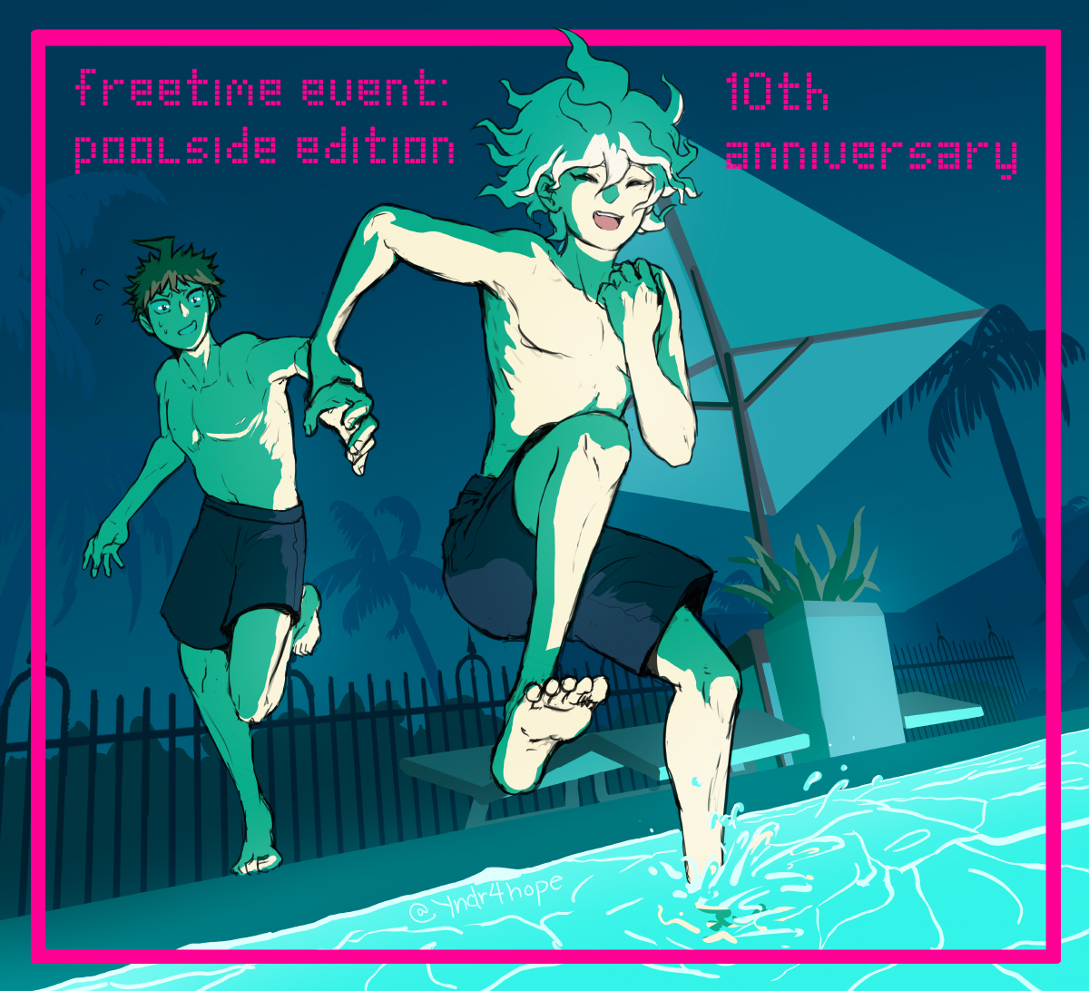 yndr4hope's tweet photo. it's the 10th anniversary of freetime event: poolside edition 🫶🌊 thanks everyone who played and commented over the years! according to itch it's been downloaded 129,000 times  🎉 https://t.co/Bi83cvH765