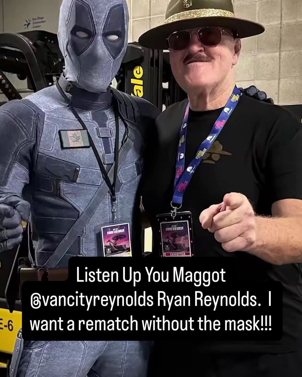 _SgtSlaughter's tweet photo. Listen Up You Maggot @VancityReynolds Ryan Reynolds.  I Want A Rematch Without The Mask, And That’s An Order! https://t.co/VIXT9WYeka