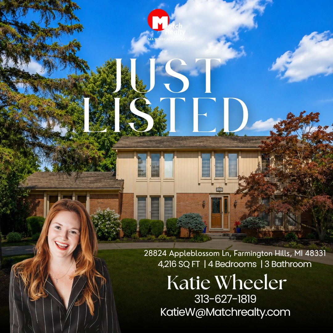 MatchRealtyMi's tweet photo. 🚪🏡 Just listed and ready for its grand debut! Be among the first to tour this beautiful property. ✨ Well done @katie_the_closer!

https://t.co/nGhlR6QYnJ

#JustListed #MetroDetroitRealEstate #MatchRealty #HomeGoals #MichiganHomes https://t.co/7in20xsjkV