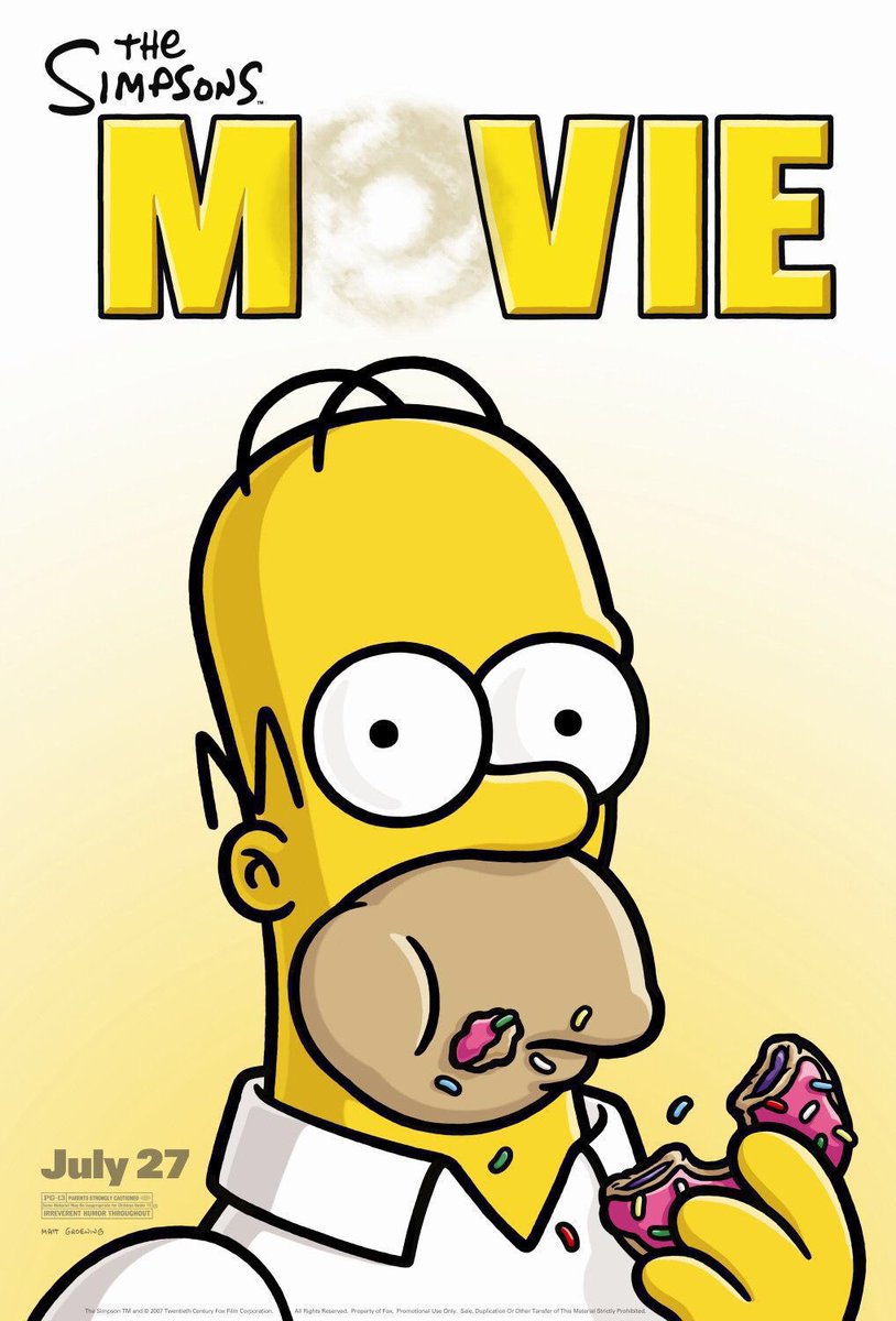 FilmNewsNos's tweet photo. 🎬MOVIE HISTORY: 19 years ago today, July 27, 2007, the movie ‘The Simpsons Movie’ opened in theaters!

#DanCastellaneta #JulieKavner #NancyCartwright #YeardleySmith #HankAzaria @theharryshearer #PamelaHayden #TressMacNeille #AlbertBrooks #MarciaWallace #TomHanks #TheSimpsons https://t.co/NTqDVISYV2