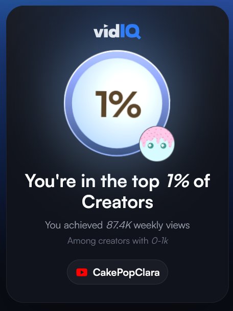 cakepop_clara's tweet photo. top 1% of youtubers in my 0-1k sub range !!! 🥳@robertoblake I'm gonna get monetized one day fr! 
thanks for the realness through all these years😎 https://t.co/yvndVFCbX3