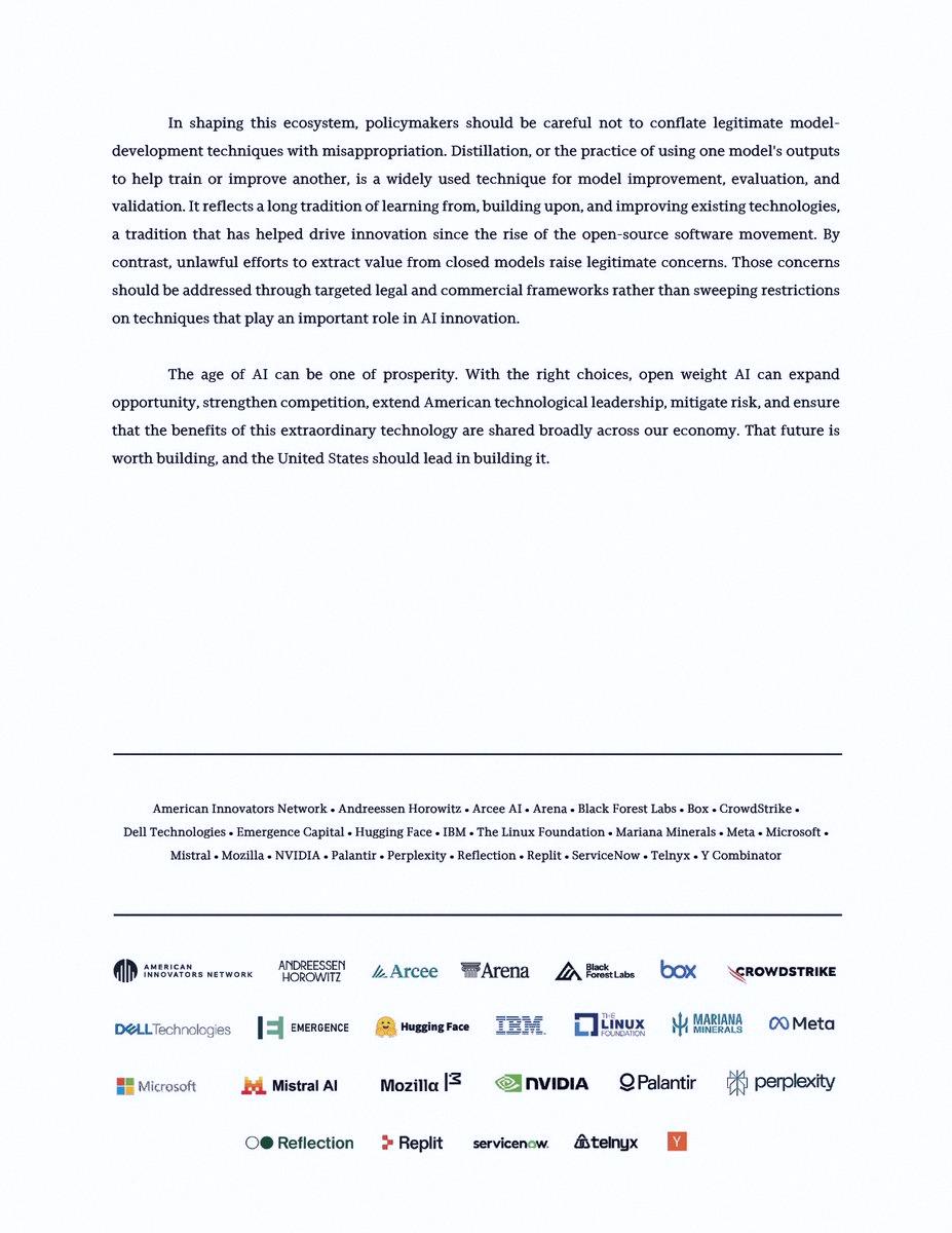 danieldeoliv's tweet photo. Jensen Huang's very first X post made the case for open AI models.

He says open models boost safety, speed up innovation, widen access, and let companies &amp; countries control their AI setups.

Signed by $NVDA, $META, $MSFT, $IBM, $PLTR, Mistral, Hugging Face, and 20+ tech le https://t.co/hAzegU8cTC
