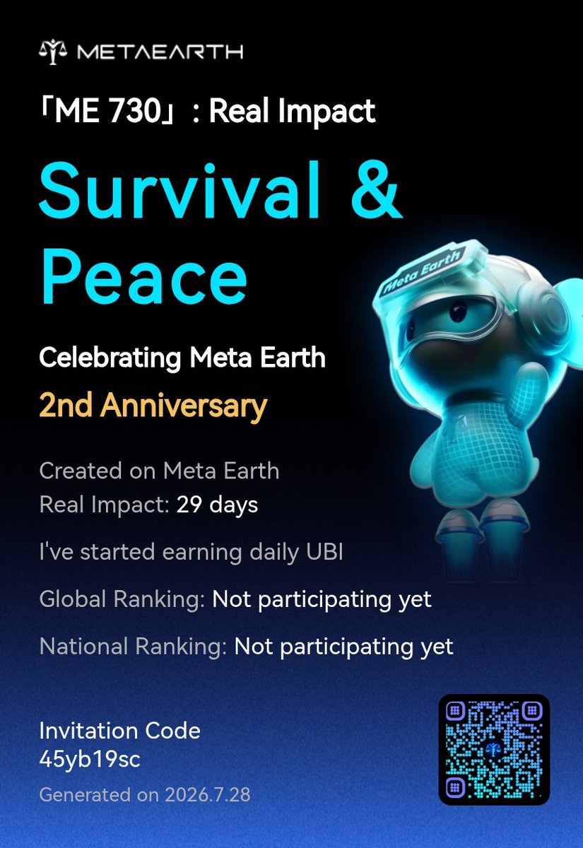 trackingdrops1's tweet photo. @_MetaEarth_ 
「ME 730」: Real Impact
I’ve started earning daily unconditional basic Income and helping more people do the same. Create your impact with us and win up to $20,000 in rewards! Join here:
https://t.co/olYBDHPMsG
#ME730 #MetaEarth #MyMetaEarthStory https://t.co/1fxA86jH3K